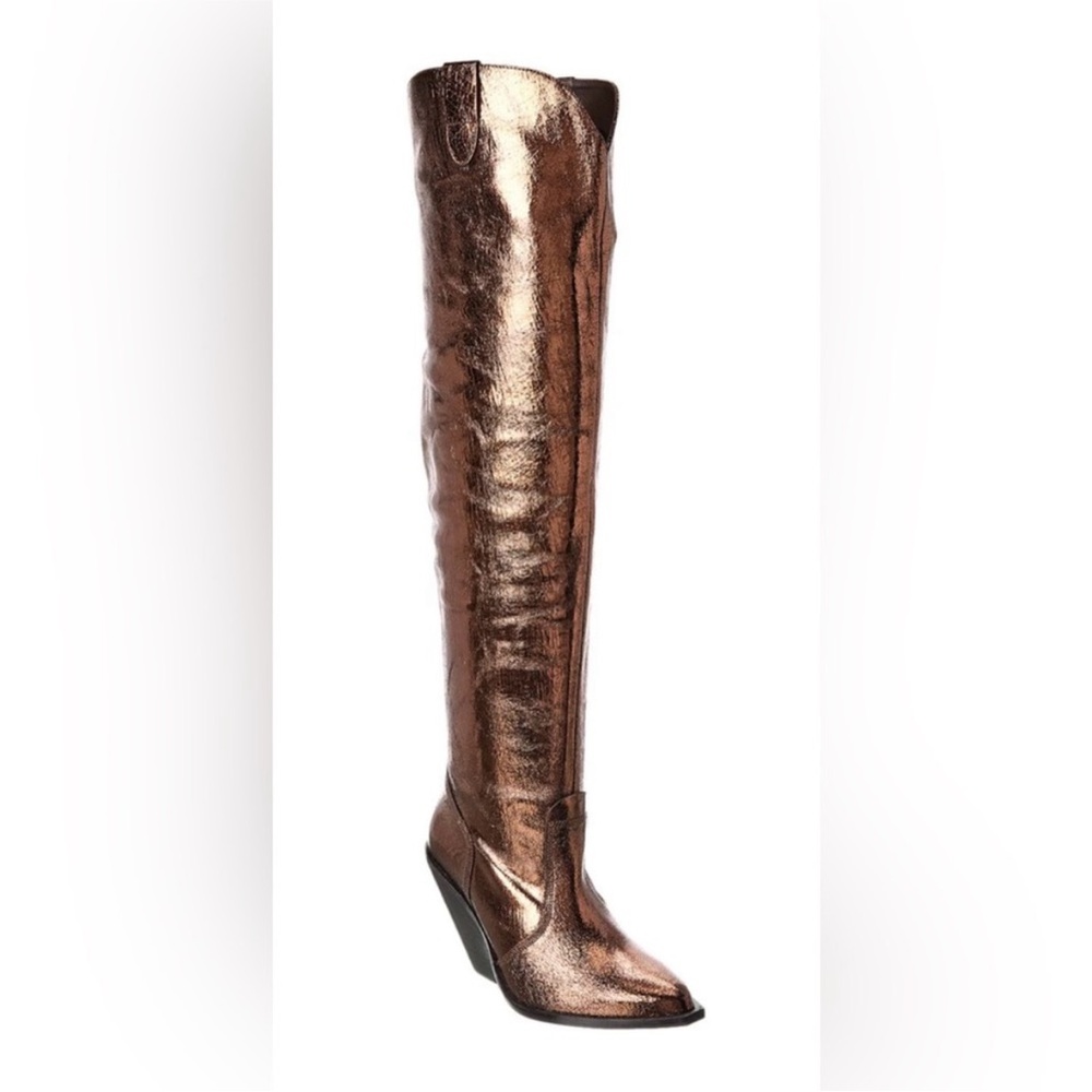 🆕 Free People Triple Crown Over-the-Knee Slouch Boots - Picture 6 of 16